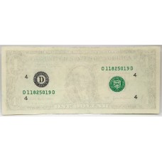 UNITED STATES OF AMERICA 1995 . ONE 1 DOLLAR BANKNOTE . ERROR . MISSING OBVERSE